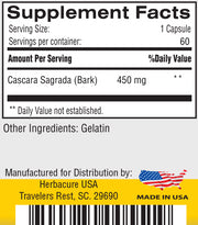 Cascara Sagrada Supplement Facts